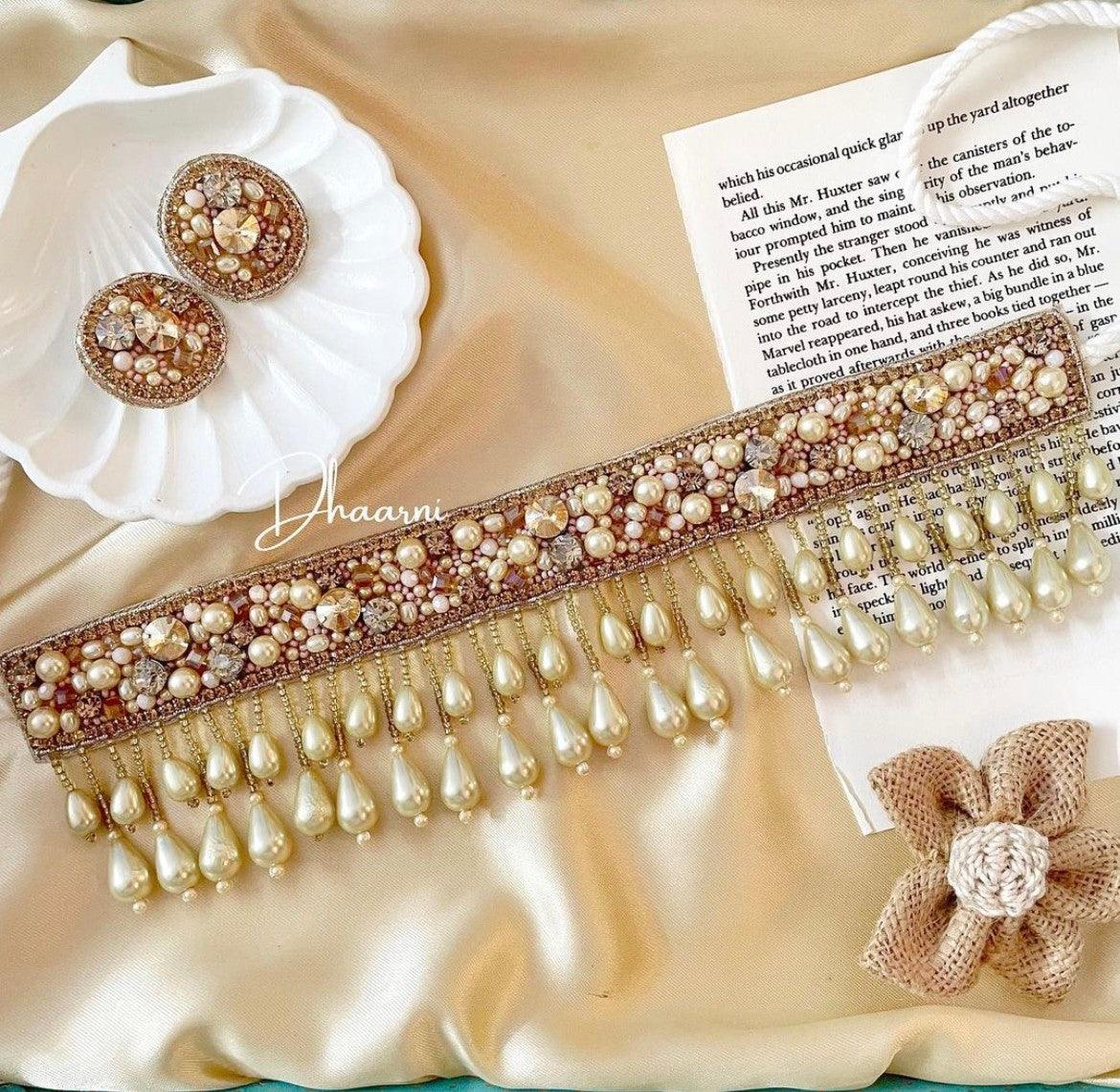 Gold Bling Choker With Earrings