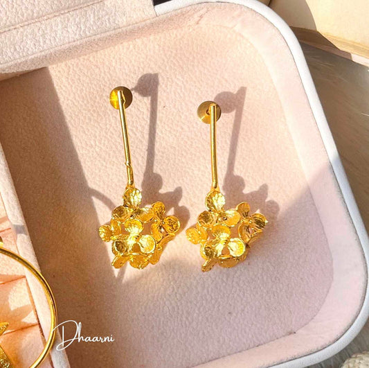 Flower Drop premium Brass earrings