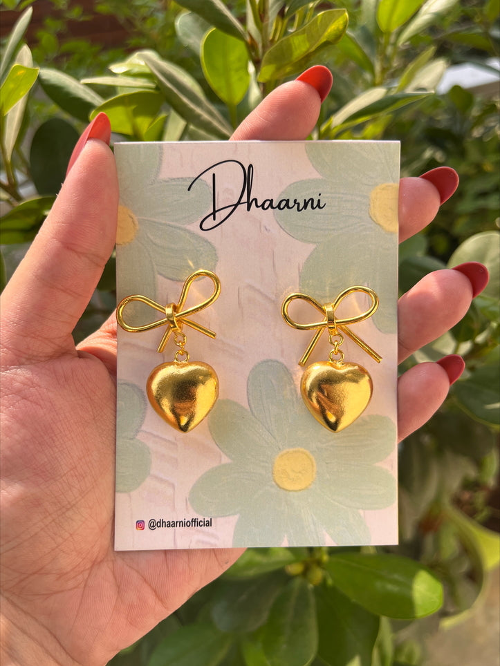 Bow Heart Earrings