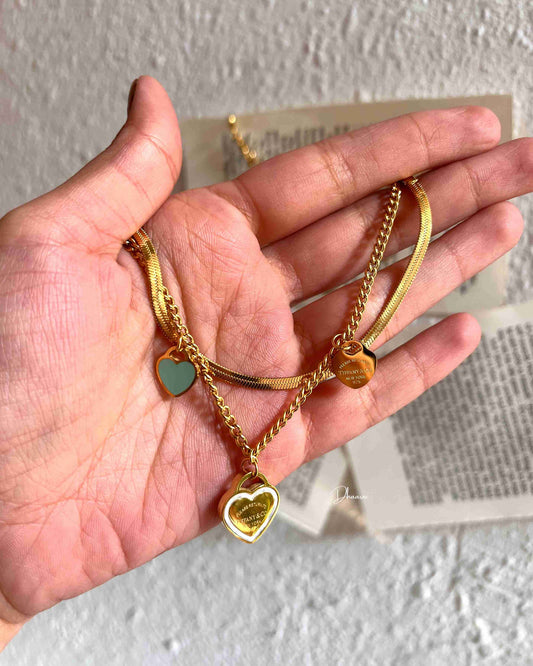 Three heart bracelet