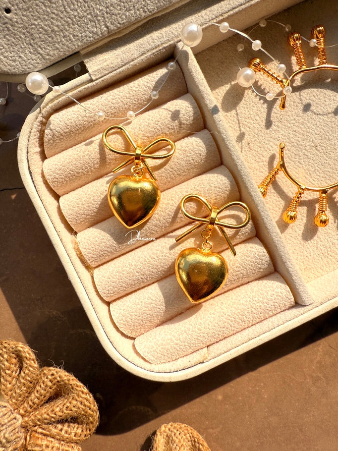 Bow Heart Earrings