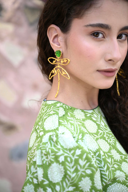 Zara butterfly premium brass earrings