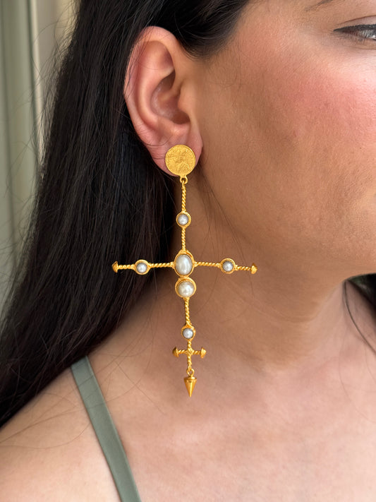 Cross Aura Earrings