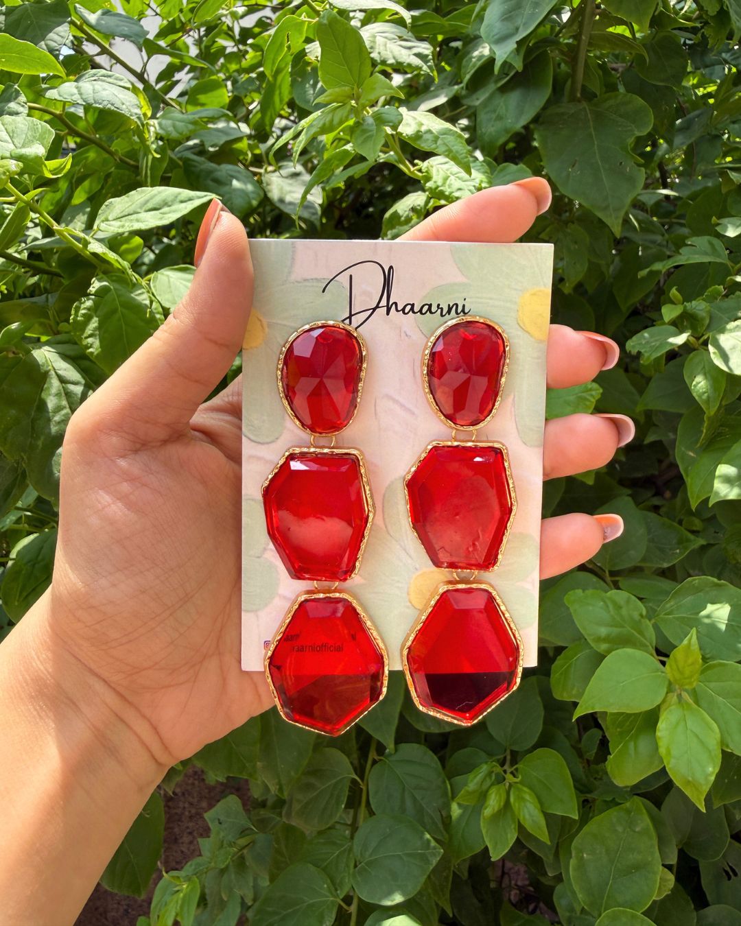 Emerald Red Earrings