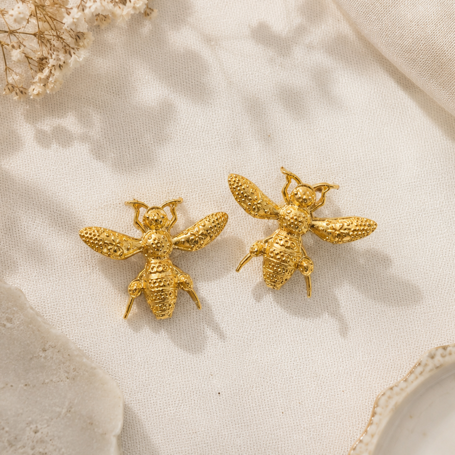 Golden Bee Studs