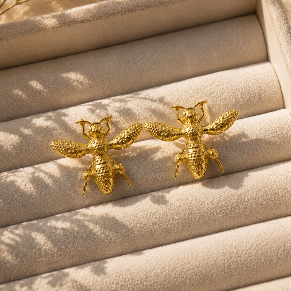 Golden Bee Studs