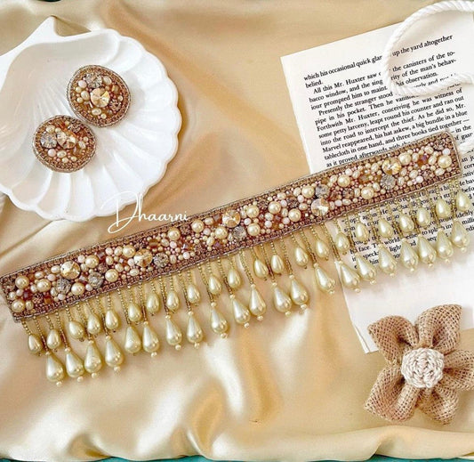 Gold Bling Choker With Earrings
