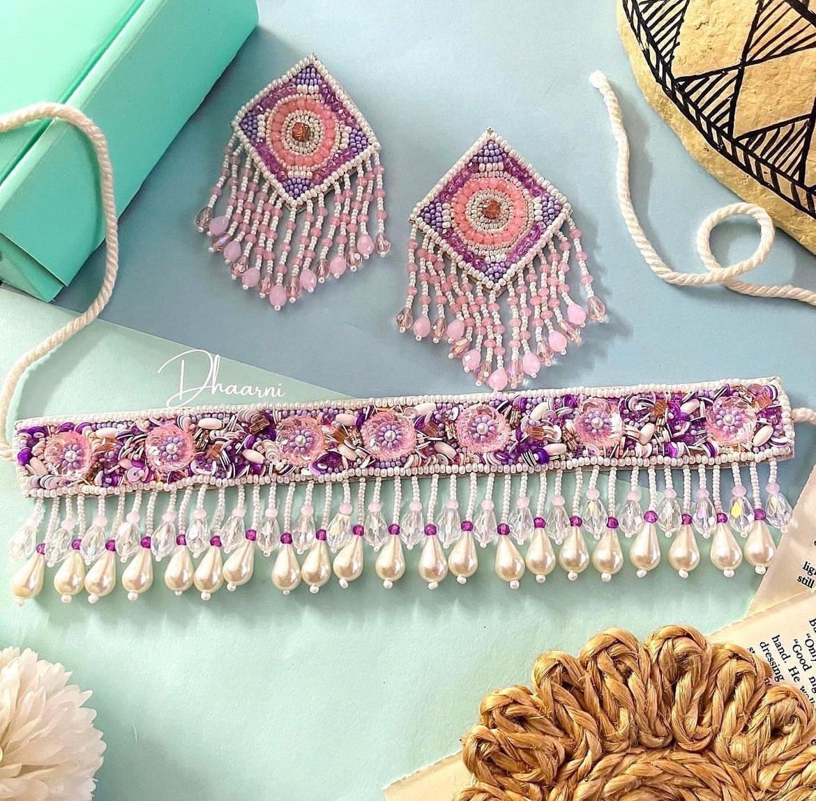 Lily Lilac Choker With Earrings